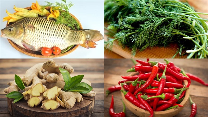 Nguyên liệu món ăn cá chép hấp bia