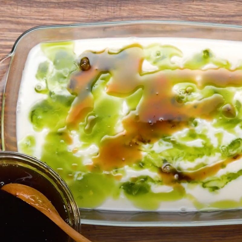 Bước 3 Đổ rau câu Rau câu sơn thủy