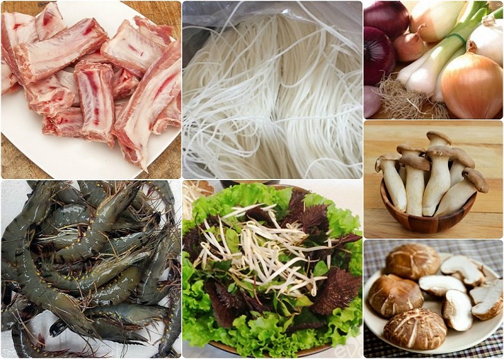 Nguyên liệu món ăn hủ tiếu sườn