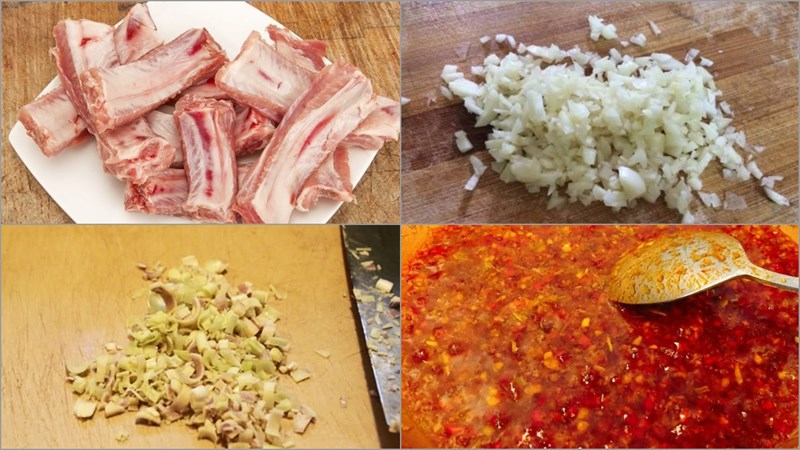 Nguyên liệu món ăn sườn nướng sa tế