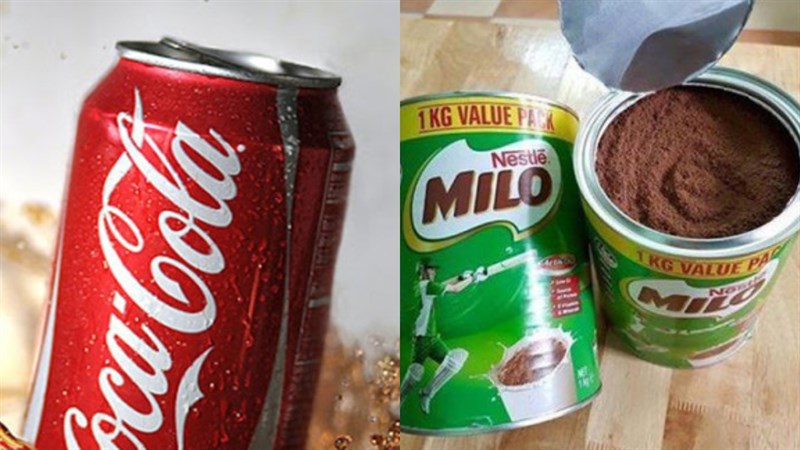 Nguyên liệu món ăn pha milo với coca cola