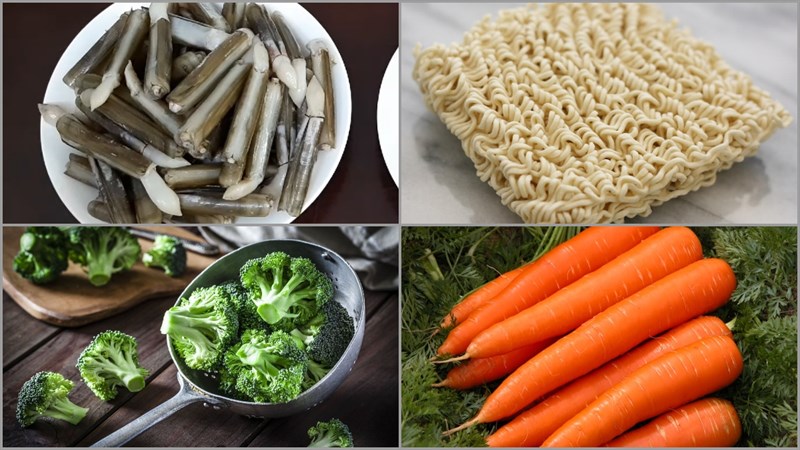 Nguyên liệu món ăn 2 cách làm ốc móng tay xào mì