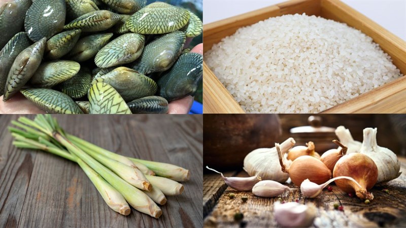 Nguyên liệu món ăn cháo sò lụa