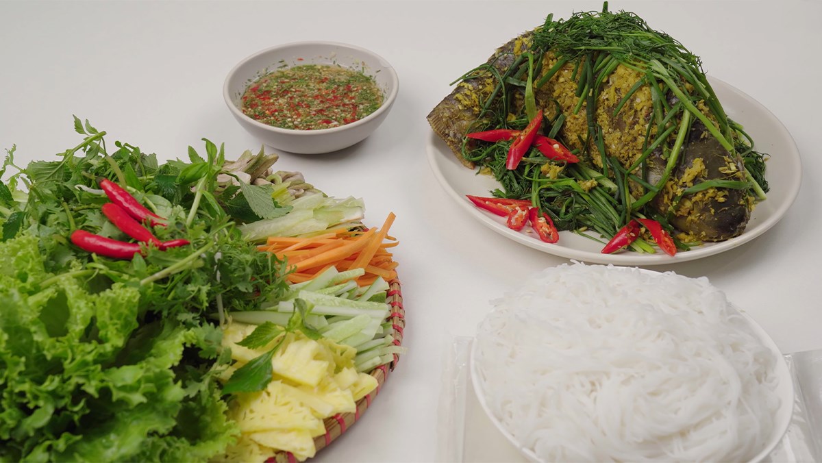 Cá chép hấp bia sả