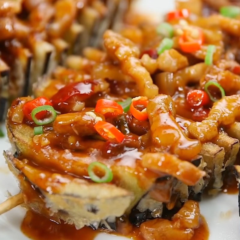 Bước 7 Thành phẩm Cà tím chiên giòn sốt thịt bằm