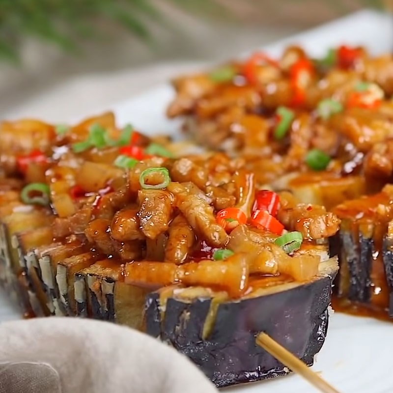 Bước 7 Thành phẩm Cà tím chiên giòn sốt thịt bằm