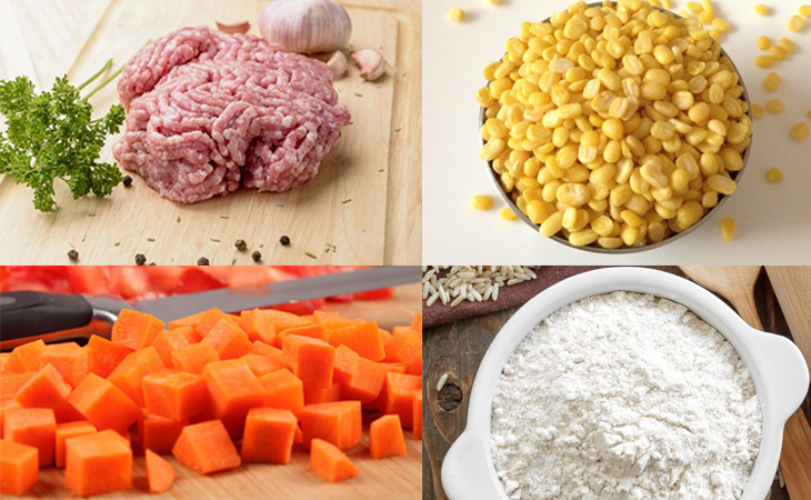 Nguyên liệu món ăn bánh quai vạc - bánh gối hấp