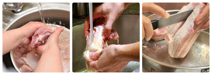 Bước 1 Sơ chế sườn và tôm Hủ tiếu sườn