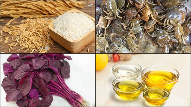 Nguyên liệu món ăn 3 món cháo cua đồng