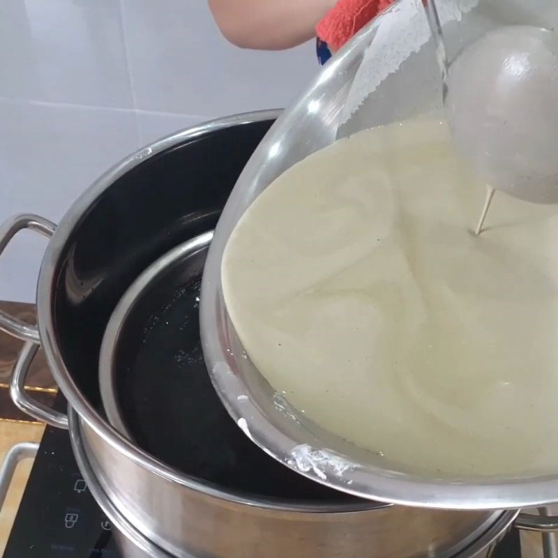 Bước 3 Hấp bột Chè lá mơ người Hoa