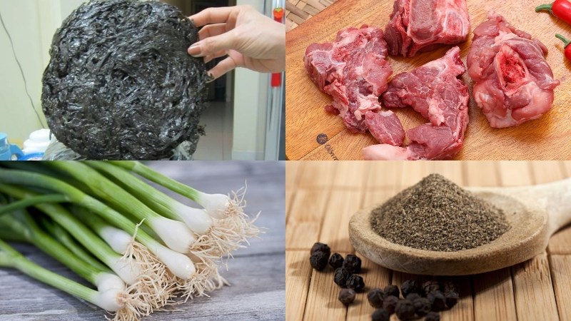 Nguyên liệu món ăn canh rong biển nấu xương heo