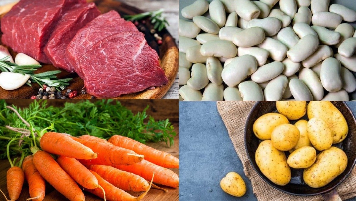 Nguyên liệu món ăn lagu bò nấu đậu