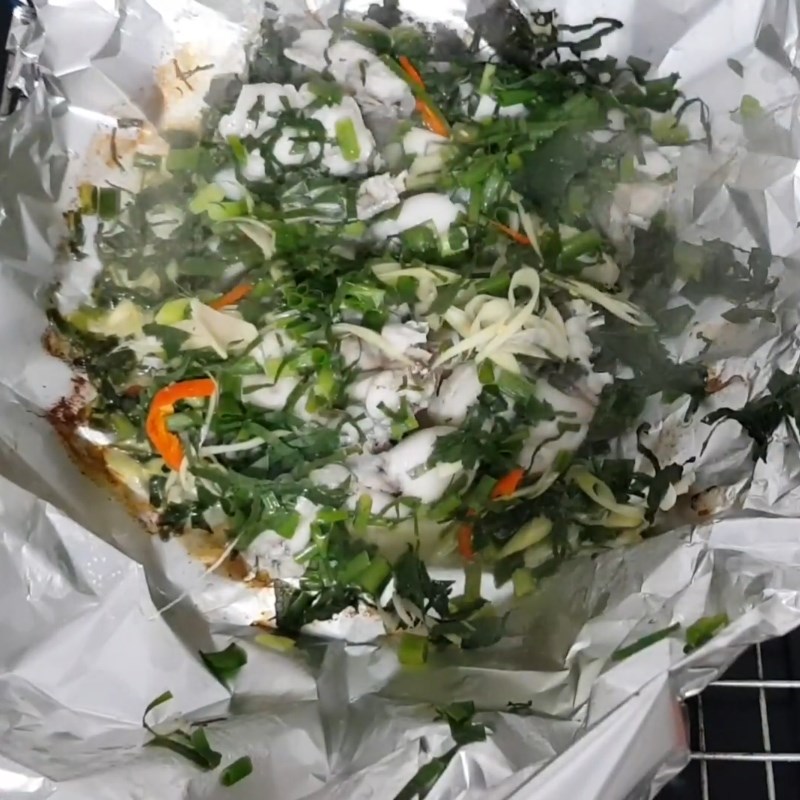 Bước 3 Nướng ếch Ếch trộn lá lốt nướng giấy bạc