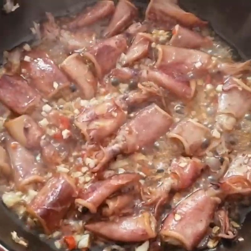 Bước 4 Rim mực Mực muối rim mặn ngọt