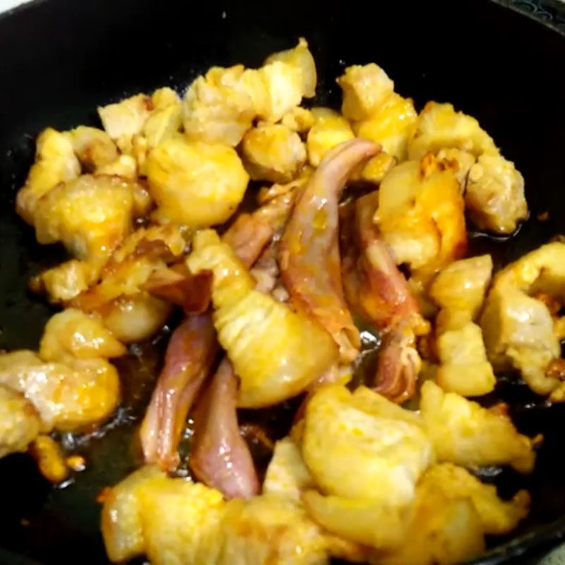 Bước 3 Rim mực Mực muối rim thịt ba chỉ