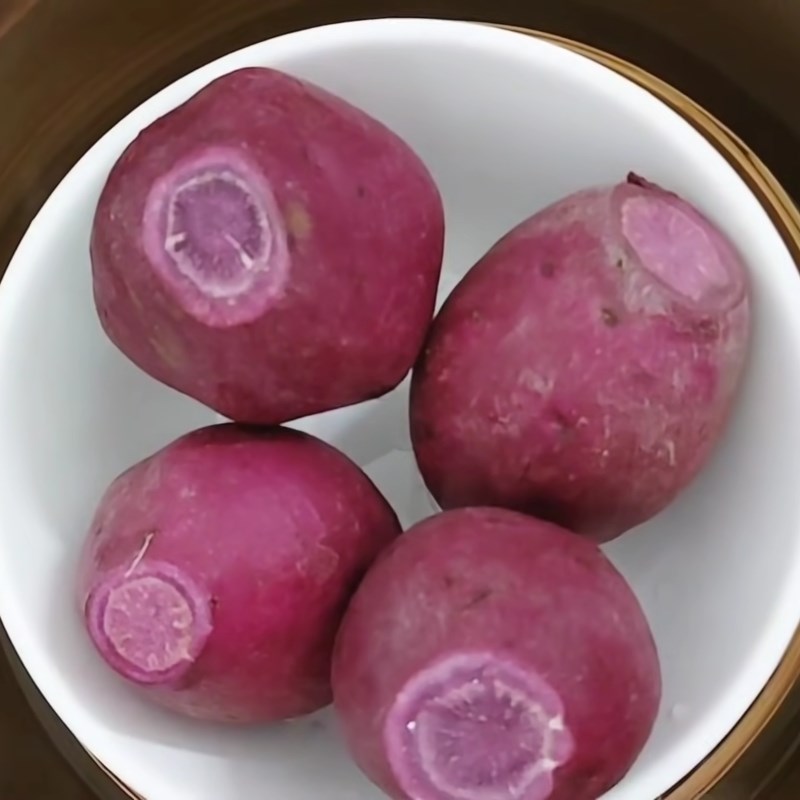 Bước 1 Sơ chế và hấp khoai lang Trân châu khoai lang tím