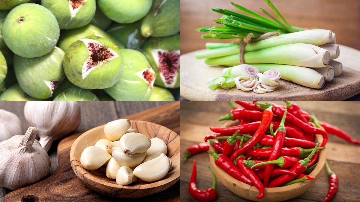 Nguyên liệu món ăn sung muối sả ớt