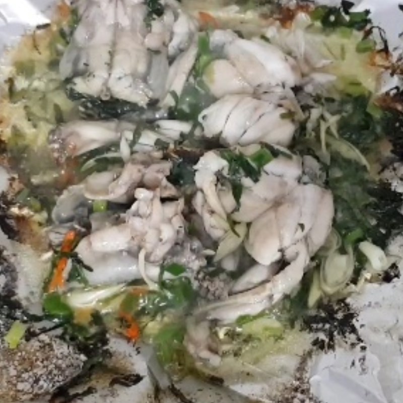 Bước 4 Thành phẩm Ếch trộn lá lốt nướng giấy bạc