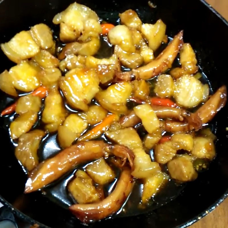 Bước 4 Thành phẩm Mực muối rim thịt ba chỉ