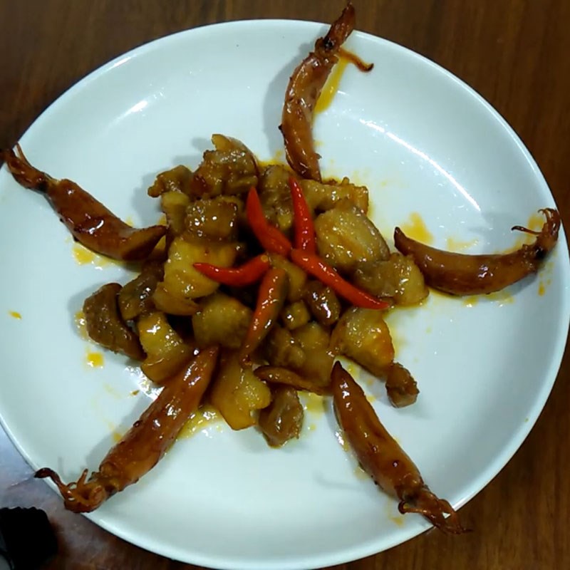 Bước 4 Thành phẩm Mực muối rim thịt ba chỉ