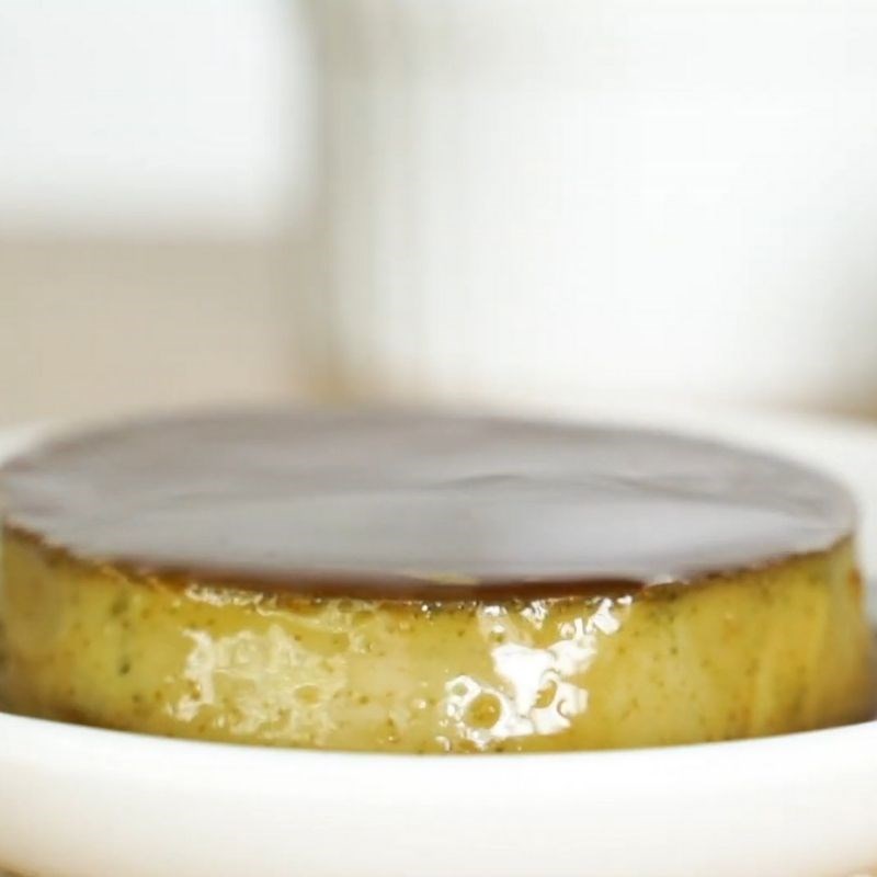 Bước 5 Th&agrave;nh phẩm B&aacute;nh flan tr&agrave; xanh mật ong