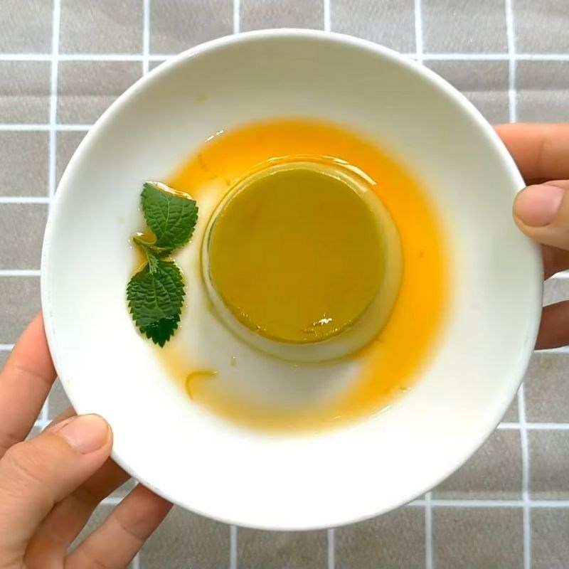 Bước 5 Th&agrave;nh phẩm B&aacute;nh flan tr&agrave; xanh bằng bột rau c&acirc;u
