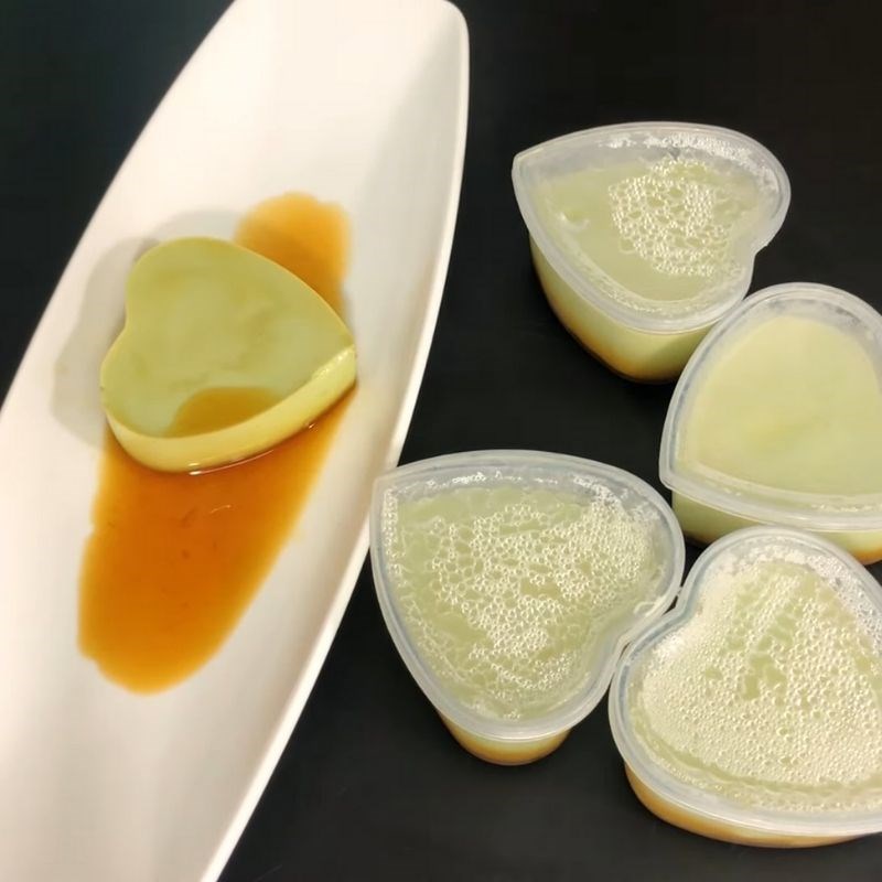 Bước 5 Th&agrave;nh phẩm B&aacute;nh flan tr&agrave; xanh