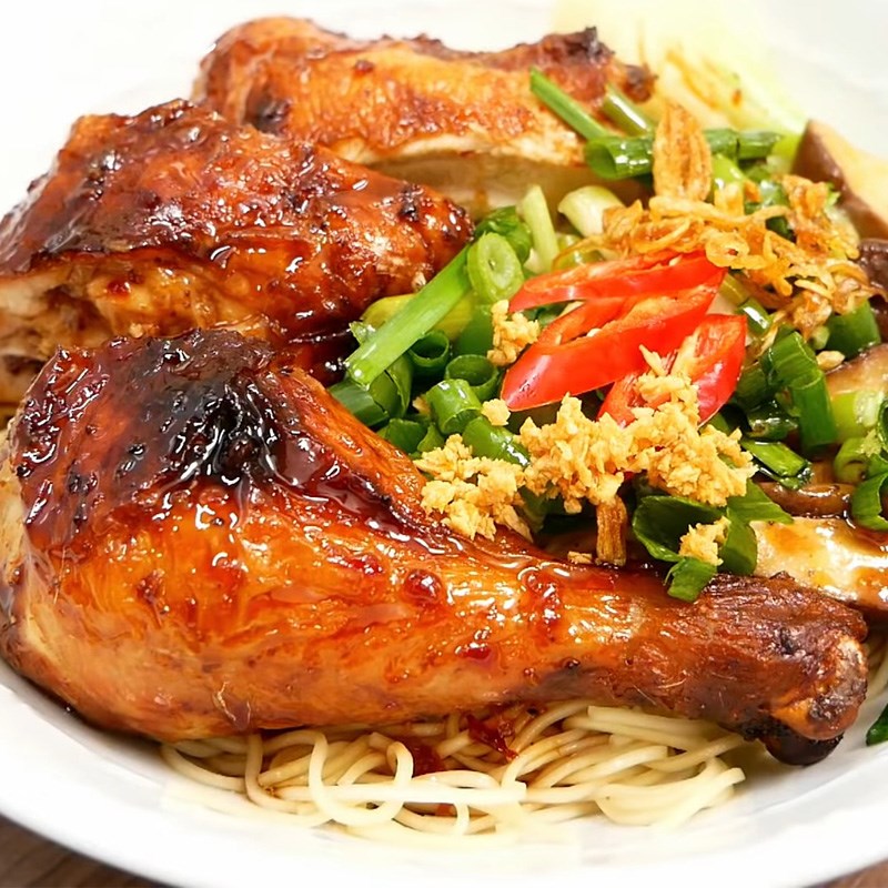 Bước 10 Thành phẩm Mì gà quay bằng nồi chiên không dầu