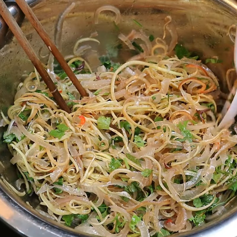 Bước 5 Trộn gỏi Gỏi da heo hoa chuối