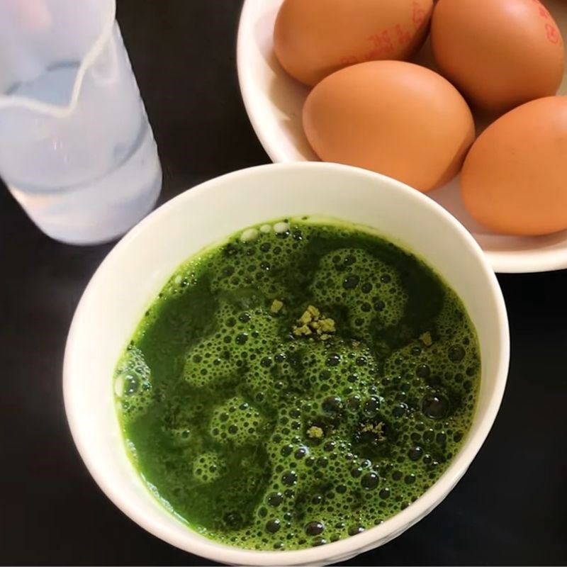 Bước 3 Trộn hỗn hợp flan tr&agrave; xanh B&aacute;nh flan tr&agrave; xanh