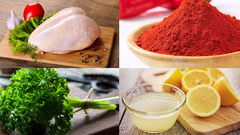 Nguyên liệu món ăn 2 cách làm ức gà áp chảo sốt chimichurri và bechamel