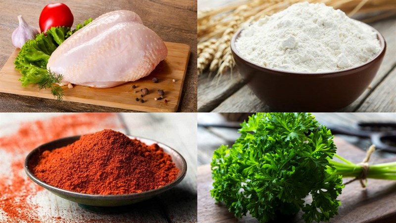 Nguyên liệu món ăn 2 cách làm ức gà áp chảo sốt chimichurri và bechamel