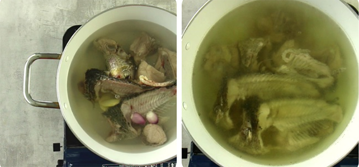 Bước 4 Nấu nước dùng Bún cá rô đồng