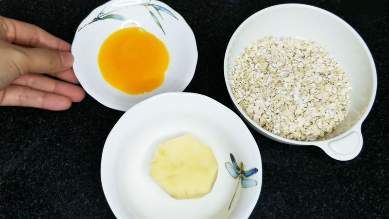 Nguyên liệu món ăn cháo yến mạch khoai lang cho bé ăn dặm