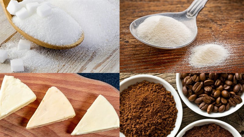 Nguyên liệu món ăn rau câu nhân phô mai, rau câu nhân phô mai cà phê