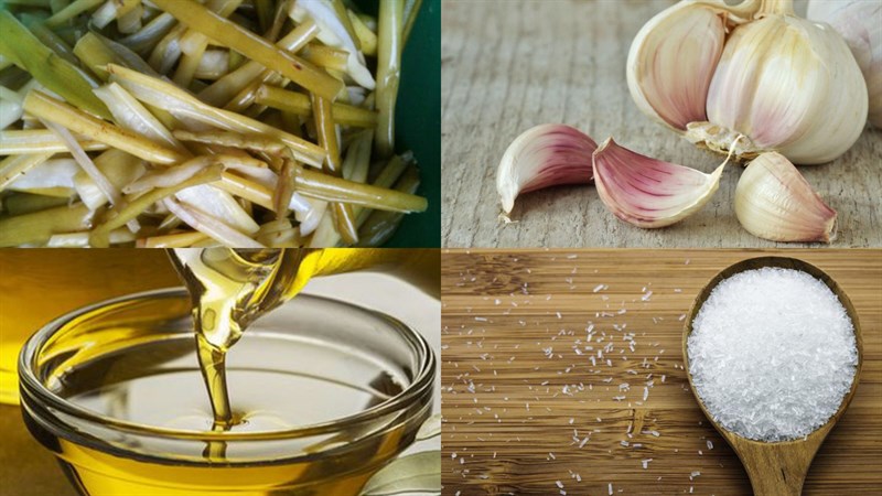Nguyên liệu món ăn dưa môn xào tỏi