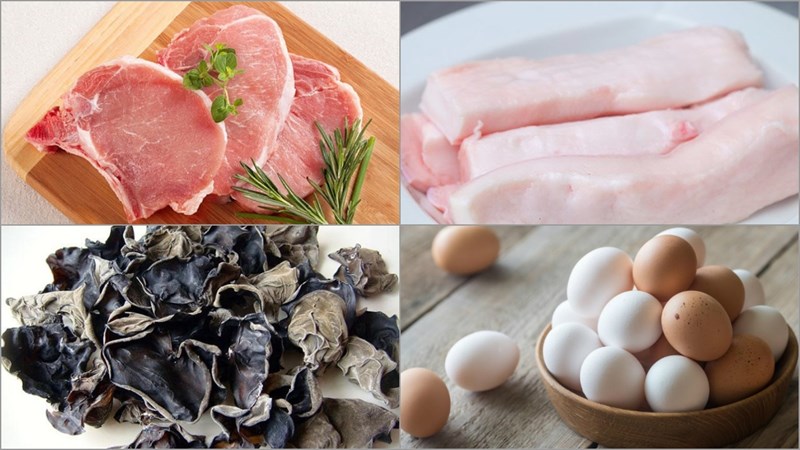 Nguyên liệu món ăn cơm sườn trứng