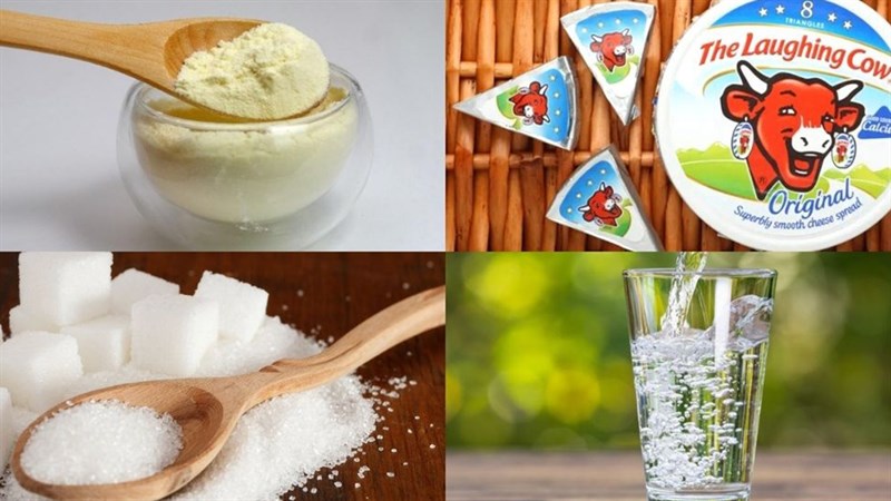 Nguyên liệu món ăn rau câu nhân phô mai, rau câu nhân phô mai cà phê