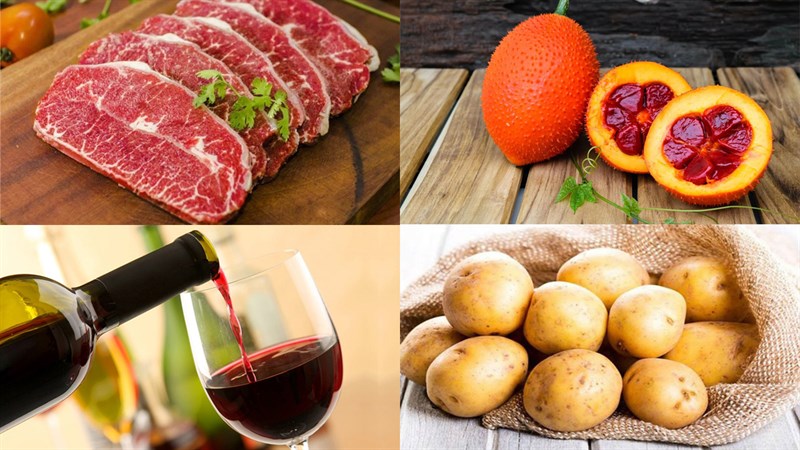 Nguyên liệu món ăn bò sốt vang với gấc