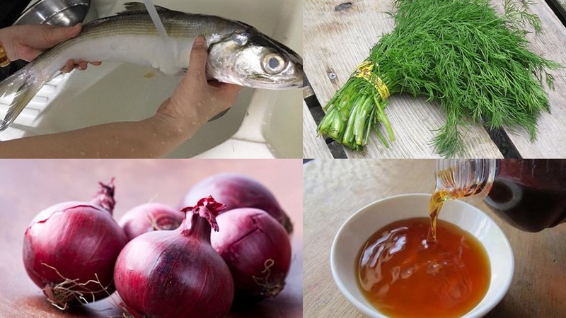 Nguyên liệu món ăn bánh canh gõ gáo dừa chả cá lăng