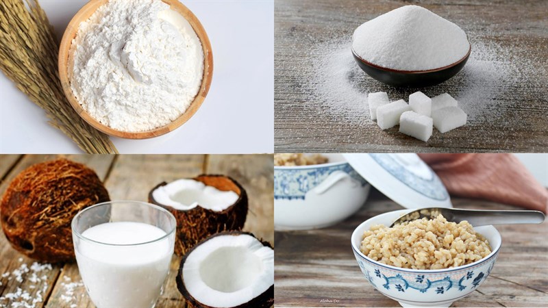 Nguyên liệu món ăn bánh bò hấp từ cơm rượu