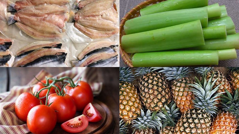 Nguyên liệu món ăn 2 cách nấu canh chua khô cá dứa