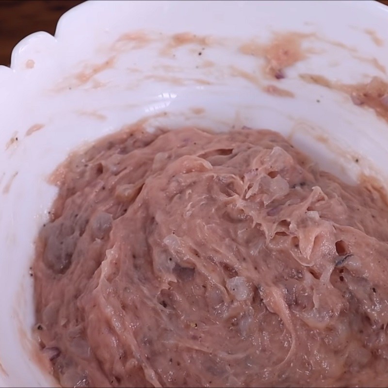 Bước 5 Làm chả tôm thịt Bánh canh tôm càng trứng cút