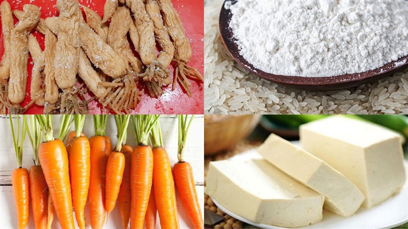 Nguyên liệu món ăn bánh đúc chay