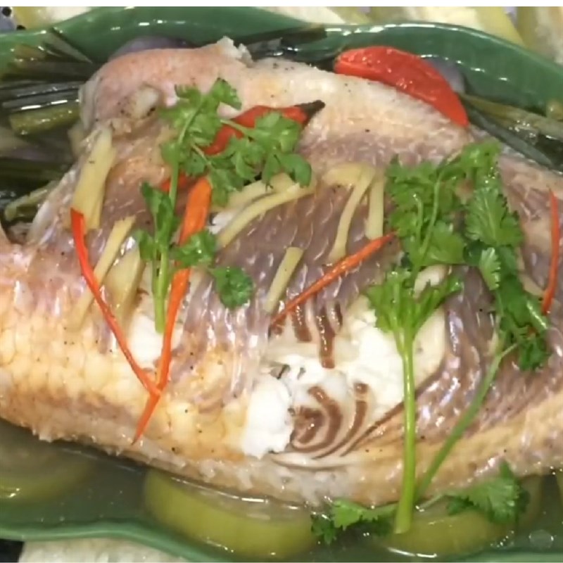 Bước 5 Thành phẩm Cá diêu hồng hấp bầu