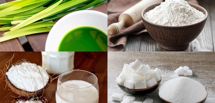 Nguyên liệu món ăn bánh bò nướng lá dứa