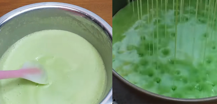 Bước 6 Trộn bột và đổ khuôn Bánh bò lá dứa
