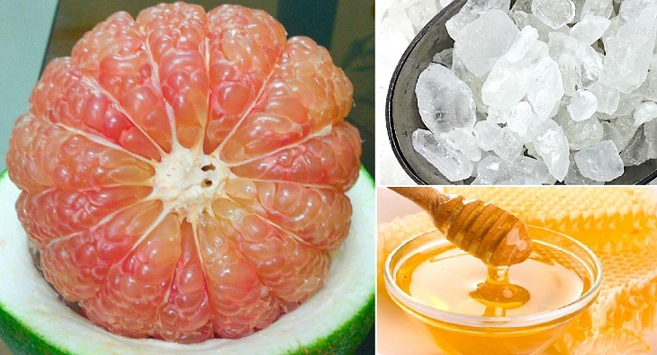 Nguyên liệu món ăn bưởi nấu đường phèn mật ong
