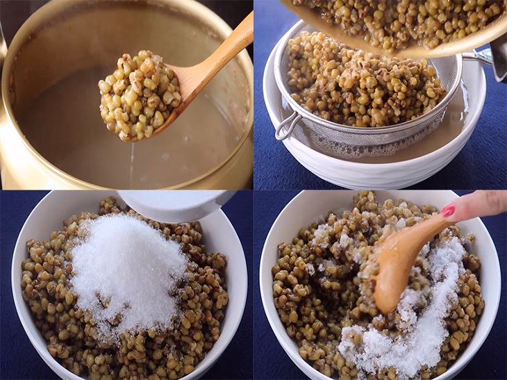 Bước 2 Trộn hạt đậu xanh Sinh tố đậu xanh bỏ túi