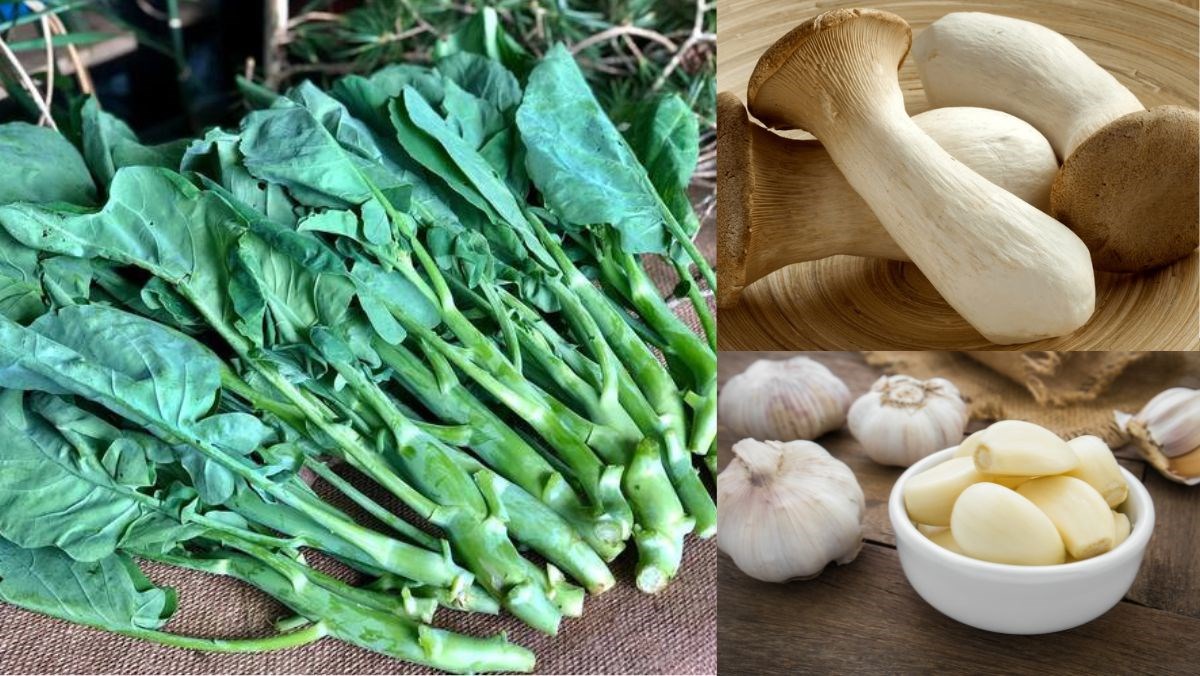 Nguyên liệu món ăn rau làn xào tỏi